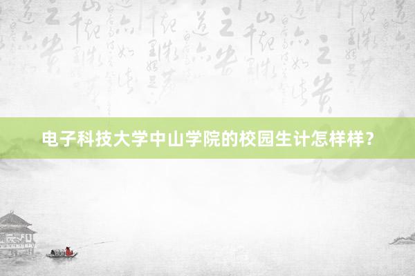 电子科技大学中山学院的校园生计怎样样？